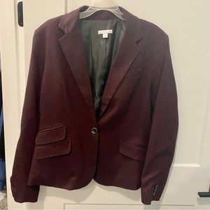 New York and Company Size 16 burgundy’s patterned blazer